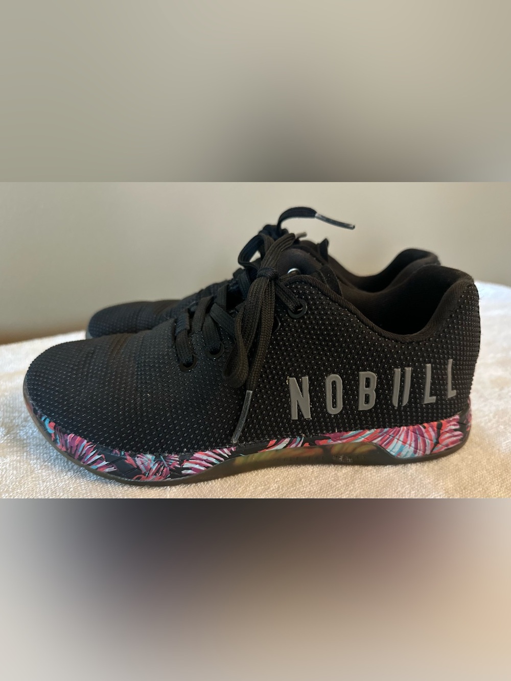 🖤🌺 NOBULL Black Floral Trainers | Women’s Size 6.5 | Cross Training Shoes